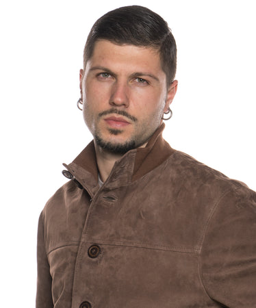 Polo Uomo - Bomber Cuoio in vera pelle camoscio