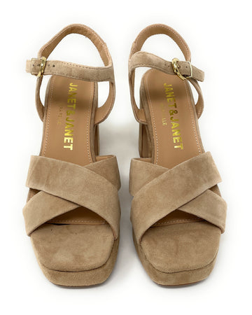 Janet & Janet sandali donna in camoscio beige J 650