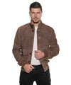 Polo Uomo - Bomber Cuoio in vera pelle camoscio