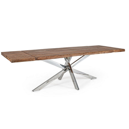 Tavolo allungabile Arkansas rettangolare, con gambe, in legno d'acacia da 180/260 cm