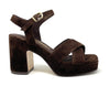 Janet & Janet sandali donna in camoscio darkbrown J 650