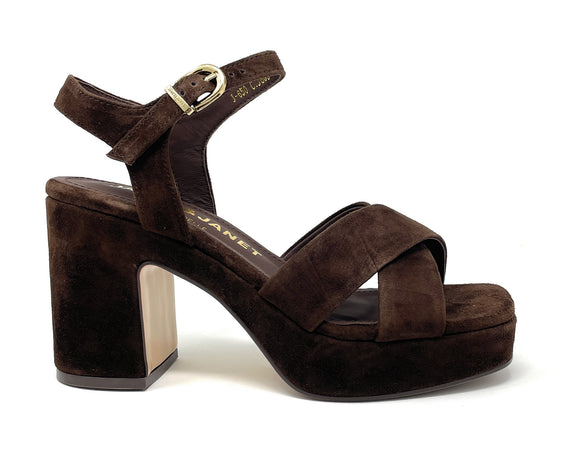 Janet & Janet sandali donna in camoscio darkbrown J 650