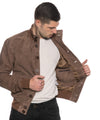 Polo Uomo - Bomber Cuoio in vera pelle camoscio