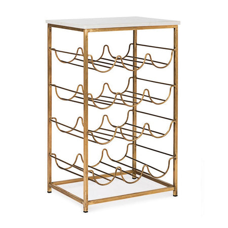 Tavolino "Marmol" con porta bottiglie struttura in acciaio e piano in marmo per interni