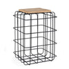 Tavolino Trellis struttura in acciaio piano in legno di mango per arredamento