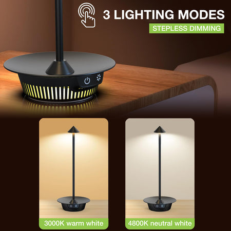 Lampada LED Multicolore da Tavolo Dimmerabile Batteria Ricaricabile Alimentazione USB-C&trade