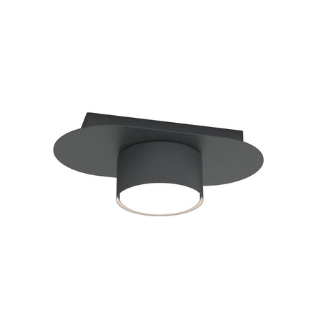 Lampada Da Soffitto 1 Luce Diaz In Acciaio Nero Diffusore A Cilindro