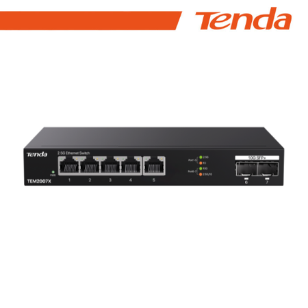Tenda Switch con 5 porte LAN 2.5 Gbps e 2 porte 10 Gbps SFP+