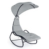 Lettino chaise longue dondolo Baffin antracite da giardino e veranda con cuscino
