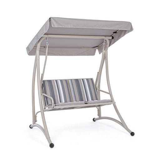 Dondolo Grely per giardino e veranda seduta in texilene imbottito con tettuccio