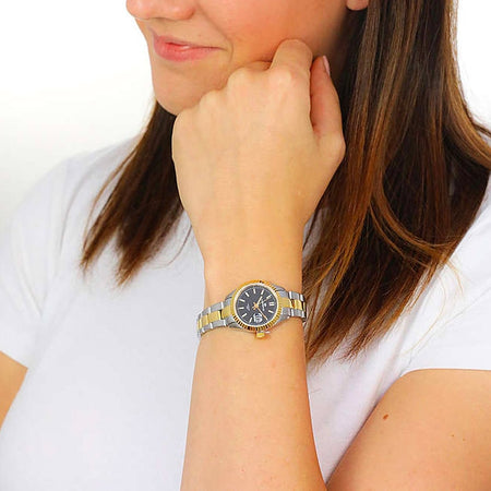 Orologio LORENZ donna Ginevra datario bicolore / nero
