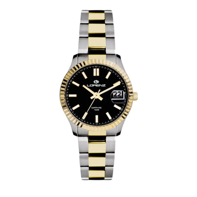 Orologio LORENZ donna Ginevra datario bicolore / nero