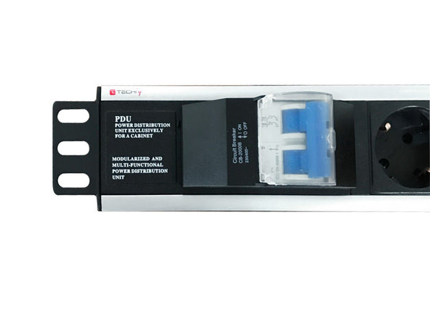 Multipresa 6 Posti da Rack 19'' con Magnetotermico Spina Schuko Angolata 1.5U