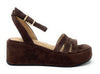Janet & Janet sandali donna in camoscio dark marrone J 380