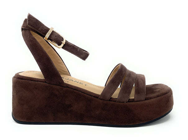 Janet & Janet sandali donna in camoscio dark marrone J 380