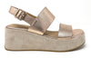 Janet & Janet sandali donna in pelle e camoscio platino J 384