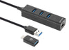 Hub USB 3.0 3 Porte Combo Type-C/A con Adattatore di Rete Gigabit