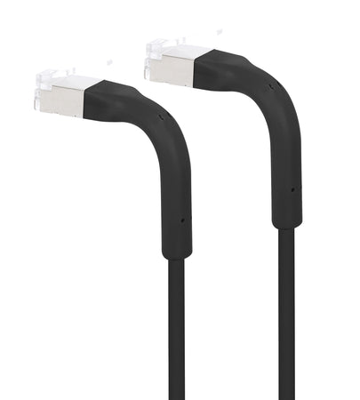 Cavo di rete Patch in Rame Cat. 6A F/FTP Pieghevole FlexiBoot Slim Nero 0,5 m