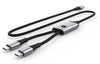 Cavo di Ricarica Sdoppiatore USB-C&trade Maschio a Due USB-C&trade Maschio 100W 1,5m