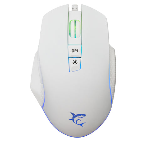 Mouse Ottico Gaming LED RGB con Cavo USB 6400 dpi Bianco, GARETH