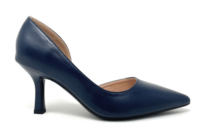 Francesco Milano décolleté in pelle blu navy A08-12A