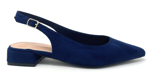 Francesco Milano sling back in camoscio firenze blu navy E08-01C