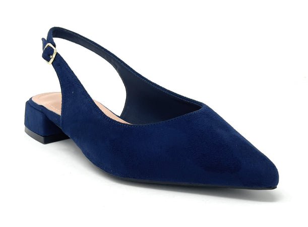 Francesco Milano sling back in camoscio firenze blu navy E08-01C