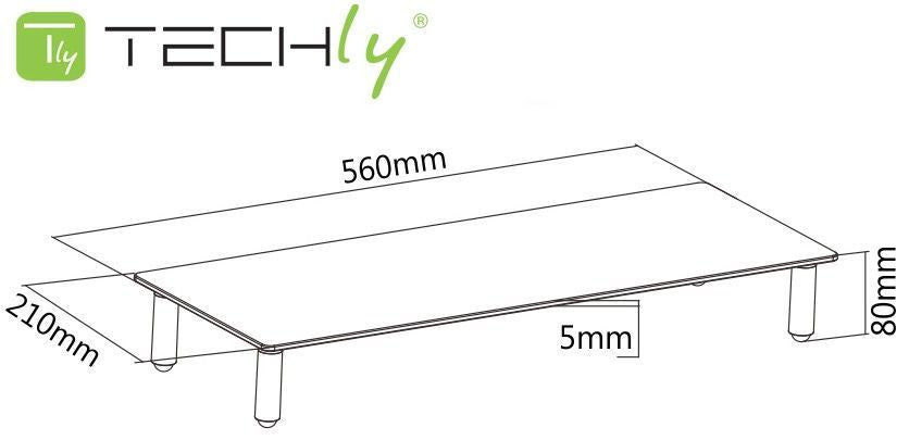 Ripiano Universale in Vetro Trasparente per Monitor Laptop Notebook