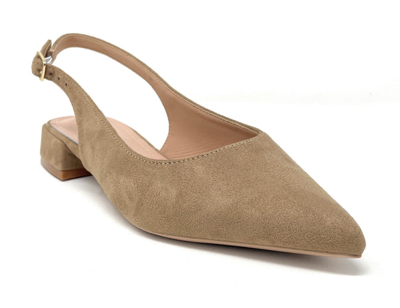 Francesco Milano sling back in camoscio firenza taupe E08-01C