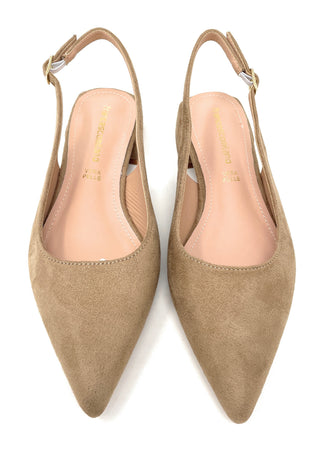 Francesco Milano sling back in camoscio firenza taupe E08-01C