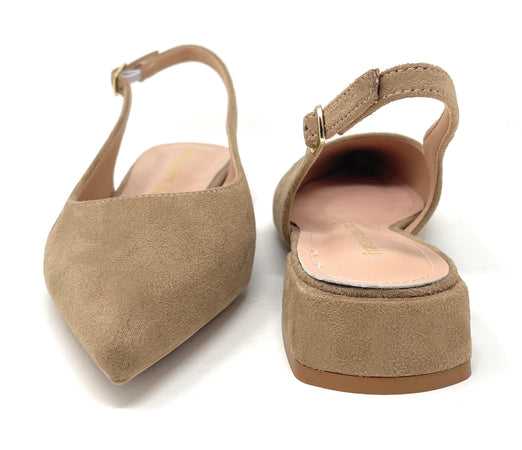 Francesco Milano sling back in camoscio firenza taupe E08-01C