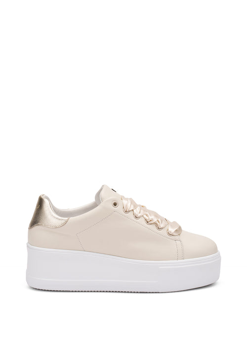 Frau sneakers donna platfrom in pelle vela beige 39K2