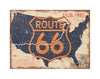 Biscottini Biscottini Stampa 'ROUTE 66' Tela Juta Grezza Anticati Quadri 60x1.9x45