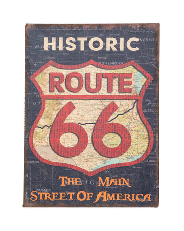 Biscottini Biscottini Stampa ROUTE 66 tela juta grezza anticata 45x1.9x60 design vintage