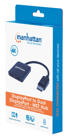 Splitter Hub DisplayPort a 2 Monitor DisplayPort MST 4K@30Hz video UHD