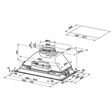 Cappa aspirante ad incasso Faber 305.0602.041