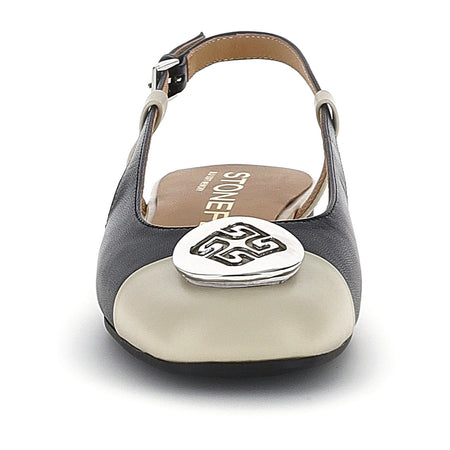 Stonefly slingback da donna Sally 5 in pelle nero bianco 223553
