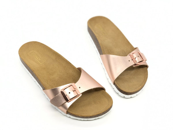 ONLY Ciabatta a fascia Onl Madison Metallic Leather Rose Gold