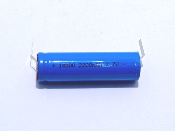 BATTERIA 14500 RICARICABILE CON LAMELLA SALDABILE 3,7V 2200MAH RICAMBIO PACCO BATTERIE