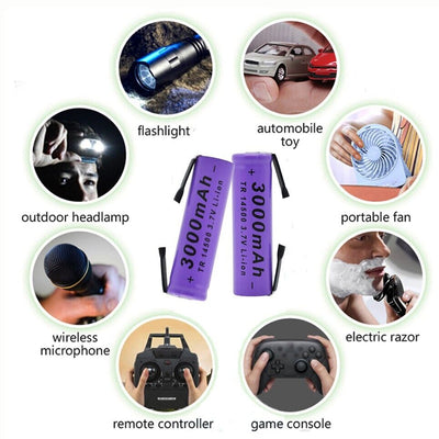 BATTERIA 14500 3000mAh 3.7V  LITIO SALDARE LAMELLA RICARICABILE HZS PACCO BATTERIA