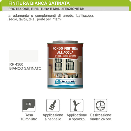 Renner RP 4360 750ml bianco satinato fondo finitura all'acqua