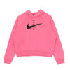 Nike Felpa Cappuccio Donna Swoosh Hoodie Pink Glow/black da donna