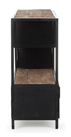 Consolle "Roderic" struttura in acciaio con cassetti in legno per interni