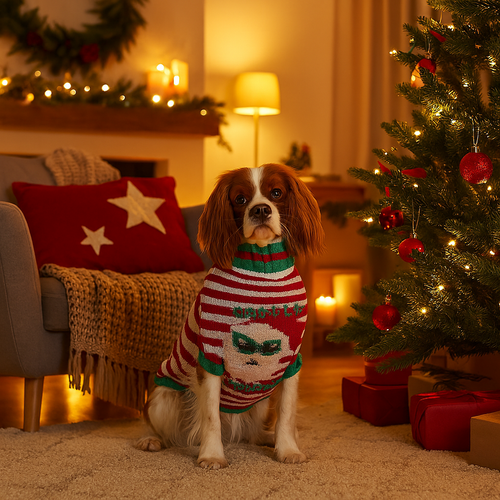 Maglione per cani taglia small comodo in tessuto per decorazioni natalizie
