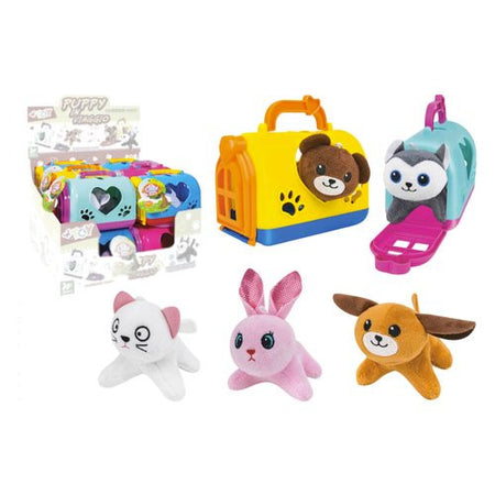 Peluche Globo 41979 W’TOY Cucciolo con trasportino da viaggio Assortit