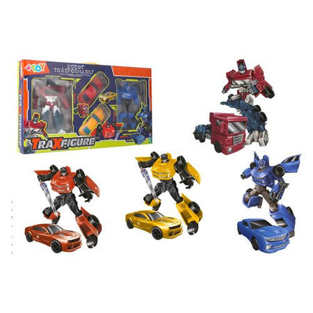 Set 4 robot/autoTraxfigure W’TOY Globo 42569 Assortito