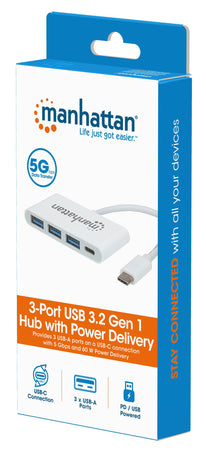 Hub USB 3.2 Gen 1 USB-C&trade con 3 Porte USB tipo A e Alimentazione