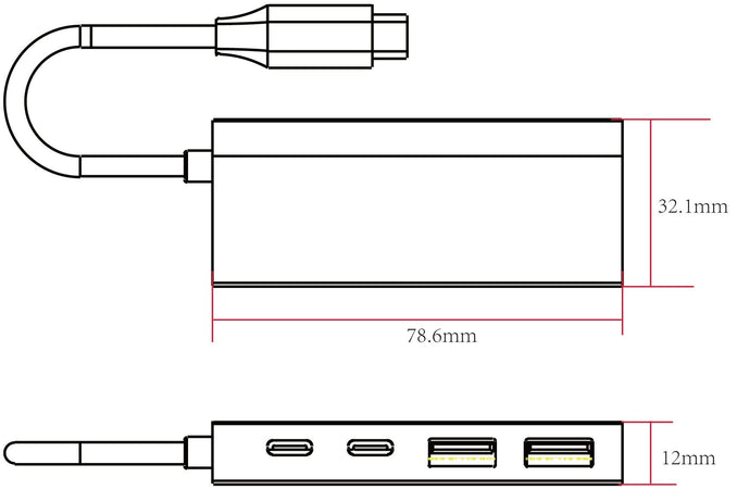 Hub USB3.2 2 Porte USB-A e 2 Porte USB-C&trade