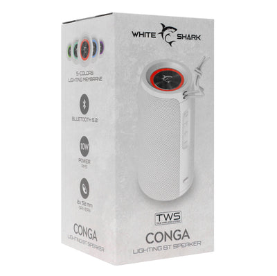 Altoparlante Wireless BT V5.0 Speaker Luce LED TF USB Bianco