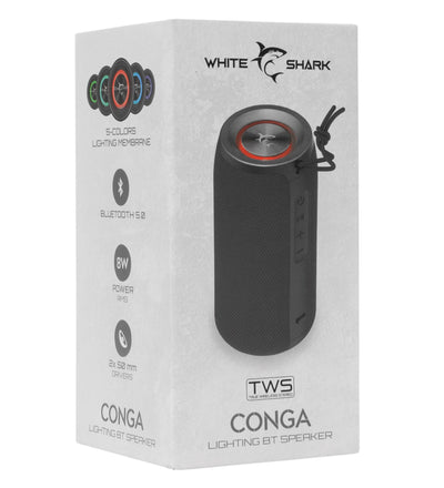 Altoparlante Wireless BT V5.0 Speaker Luce LED TF USB Nero